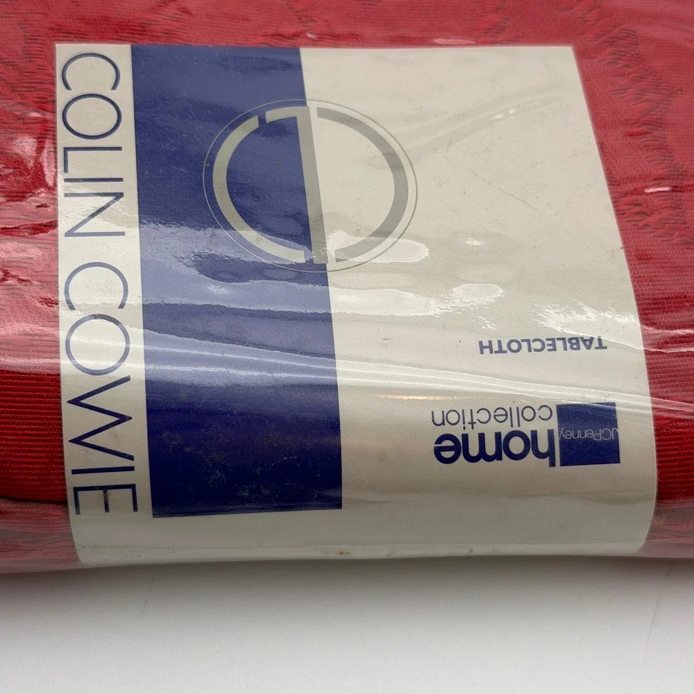 Colin Cowie JCPenney Home Red Crewel Damask Tablecloth 60x120 New Holiday Decor